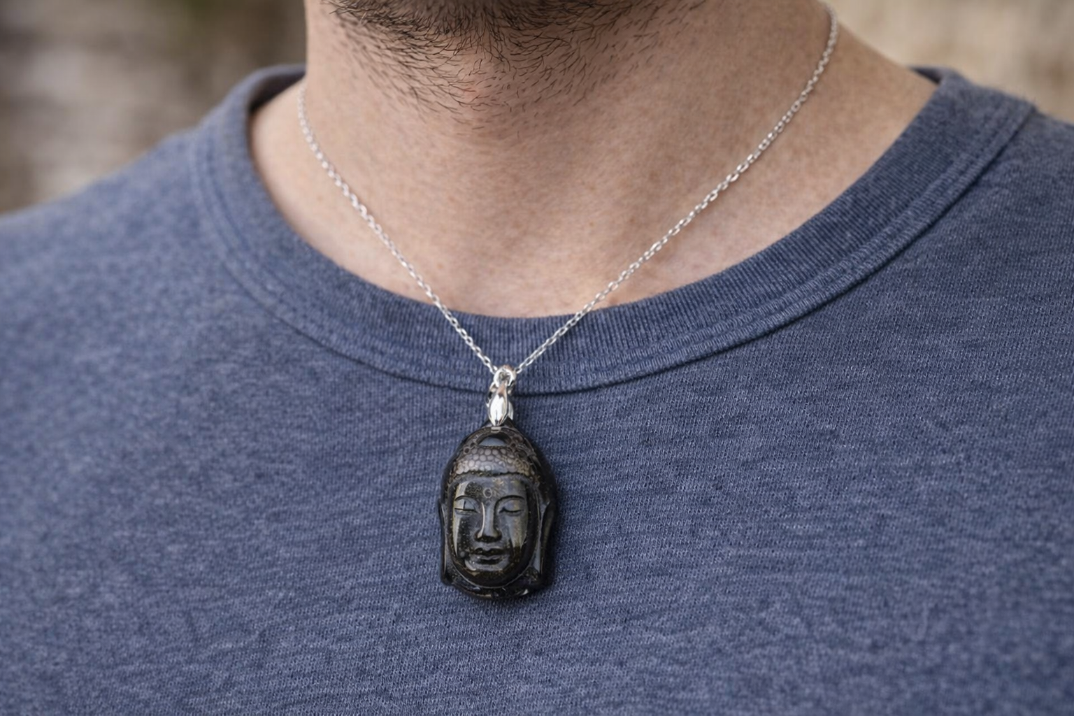 Pendentif Obsidienne Dorée