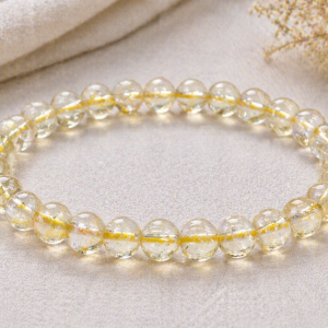 Bracelet Citrine Naturelle perles 6mm
