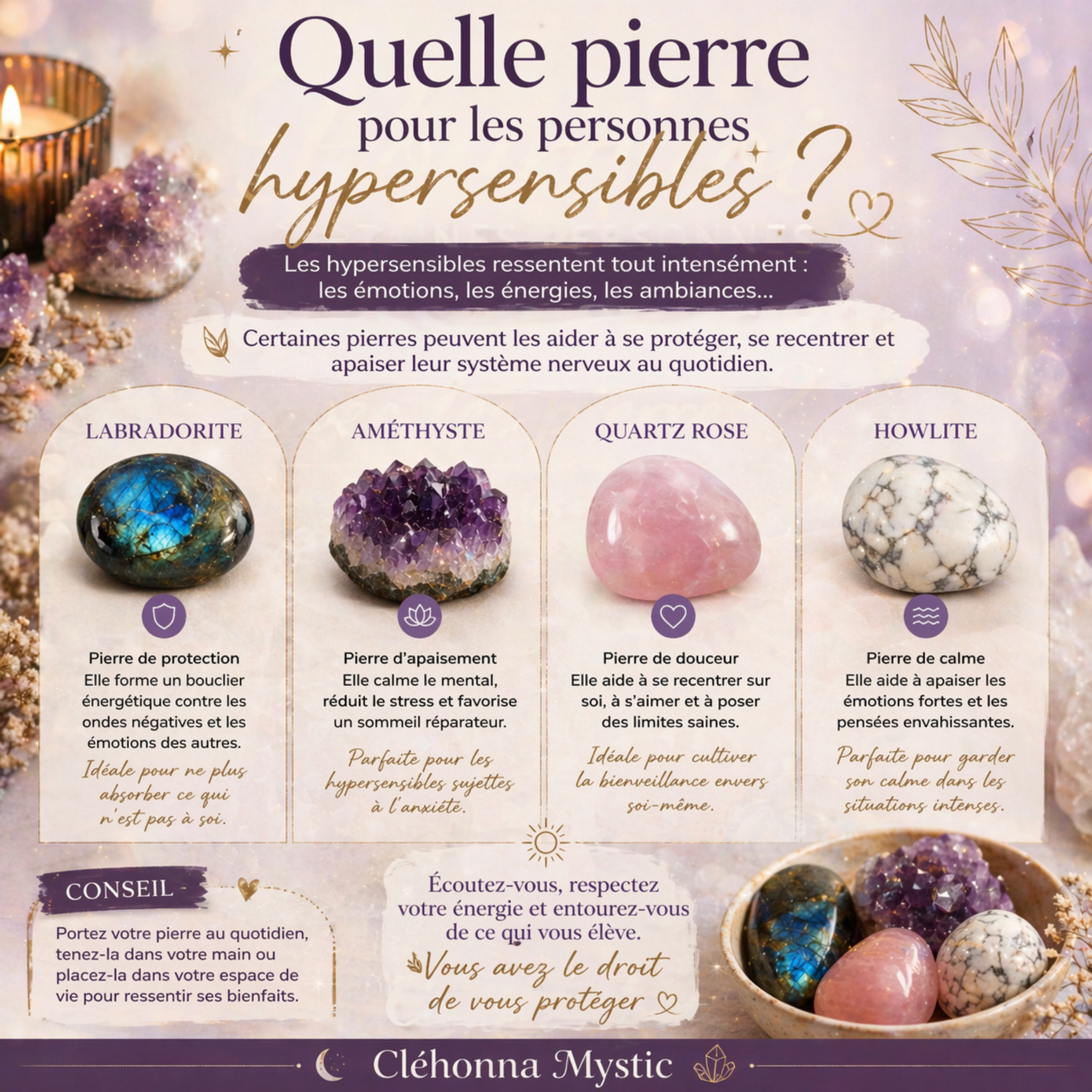Quelle pierre pour les personnes hypersensibles - Cléhonna Mystic